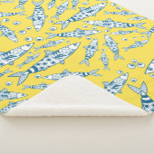 Portugiesisch Sardines Pattern Azulejos Yellow Sherpadecke (3/4)