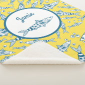 Portugiesisch Sardines Pattern Azulejos Yellow Sherpadecke (3/4)