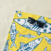 Portugiesisch Sardines Pattern Azulejos Yellow Strandtuch (Beispiel)