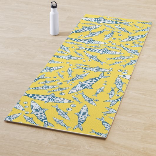 Portugiesisch Sardines Pattern Azulejos Yellow Yogamatte (Beispiel)