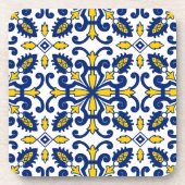 Portugiesisch Tile Pattern Azulejo Decorative Getränkeuntersetzer (Vorderseite)