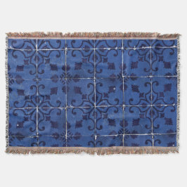 Portugiesisch Tiles - Azulejo Blue Floral Leaf Des Decke