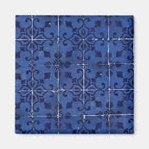 Portugiesisch Tiles - Azulejo Blue Floral Leaf Des