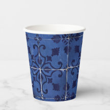 Portugiesisch Tiles - Azulejo Blue Floral Leaf Des
