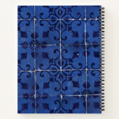 Portugiesisch Tiles Azulejo Blue Floral Leaf Notizblock (Rückseite)