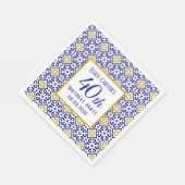 Portugiesisch Tiles Blue 40. Geburtstag Mittelmeer Serviette (Ecke)