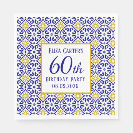 Portugiesisch Tiles Blue 60. Geburtstag Mittelmeer Serviette