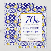 Portugiesisch Tiles Blue 70. Geburtstag Mittelmeer