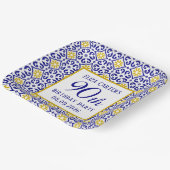 Portugiesisch Tiles Blue 90. Geburtstag Mittelmeer Pappteller (Gewinkelt)
