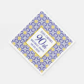 Portugiesisch Tiles Blue 90. Geburtstag Mittelmeer Serviette (Ecke)