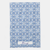 Portugiesisch Tiles Blue Mediterrane Floral Geschirrtuch (Vertikal)