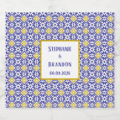 Portugiesisch Tiles Blue Mediterranean Wedding Bierflaschenetikett (Einzelnes Label)