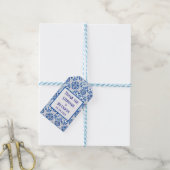 Portugiesisch Tiles Blue Mediterranean Wedding Geschenkanhänger (Mit Garn)