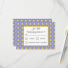 Portugiesisch Tiles Blue White Mediterranean UAWG RSVP Karte