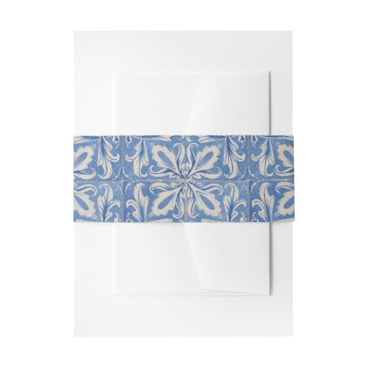 Portugiesisch Tiles Vintag Azulejos Blue White Einladungsbanderole (Vorderseite Beispiel)