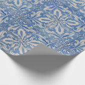 Portugiesisch Tiles Vintag Azulejos Blue White Geschenkpapier (Ecke)