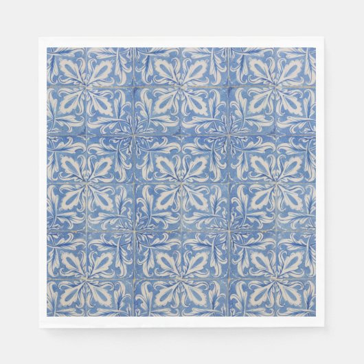 Portugiesisch Tiles Vintag Azulejos Blue White Serviette (Vorderseite)