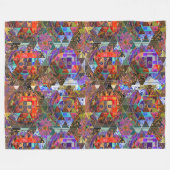 Portugiesische abstrakte Volkskunst Fleecedecke (Vorderseite (Horizontal))