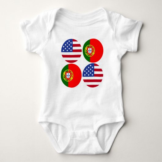 Portugiesische amerikanische Flaggen Baby Strampler (Vorderseite)
