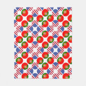 Portugiesische amerikanische Flaggen Fleecedecke (Vorderseite)