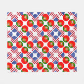 Portugiesische amerikanische Flaggen Fleecedecke (Vorderseite (Horizontal))