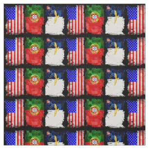 Portugiesische amerikanische Flaggen Stoff