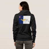 Portugiesische Azores-Muster Hoodie (Schwarz voll)