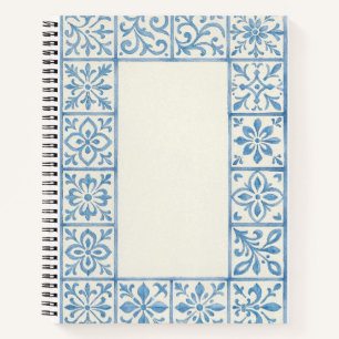 Portugiesische Azulejo-Fliese blaue stationäre Ges Notizblock