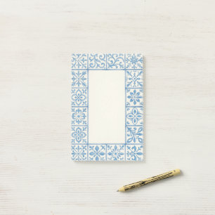 Portugiesische Azulejo-Fliese blaue stationäre Ges Post-it Klebezettel