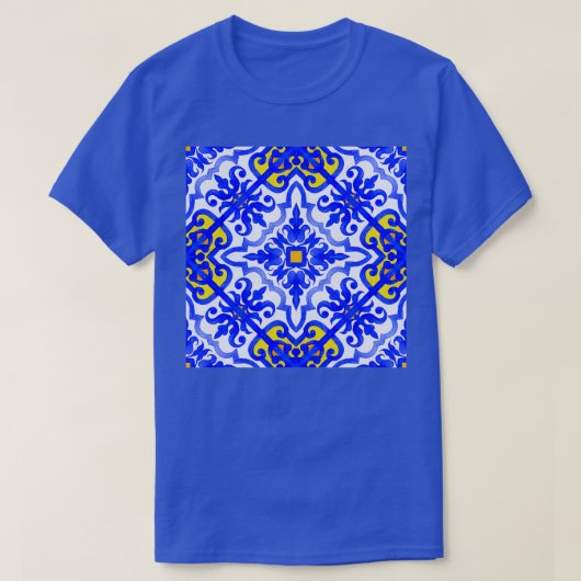 Portugiesische Azulejo-Fliesen Blau und Weiß präch T-Shirt (Design vorne)