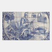 Portugiesische Azulejo-Fliesen Rechteckiger Aufkleber (Vorderseite)