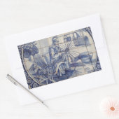 Portugiesische Azulejo-Fliesen Rechteckiger Aufkleber (Umschlag)