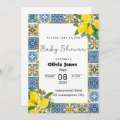 Portugiesische Azulejo Lemon Tiles Baby Shower Einladung (Vorne/Hinten)