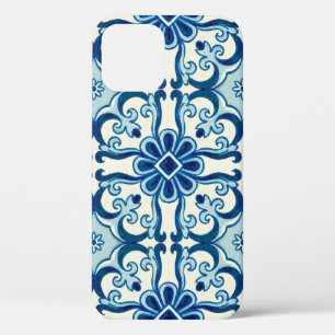 Portugiesische Azulejos Blaue Blumenkachelmuster Case-Mate iPhone Hülle