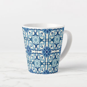 Portugiesische Azulejos Blaue Blumenkachelmuster Milchtasse