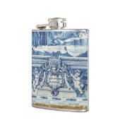 Portugiesische blau-weiße Wandfliesen mit Engeln Flachmann (Links)