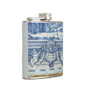 Portugiesische blau-weiße Wandfliesen mit Engeln Flachmann (Rechts)