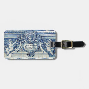 Portugiesische blau-weiße Wandfliesen mit Engeln Gepäckanhänger