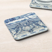 Portugiesische blau-weiße Wandfliesen mit Engeln Getränkeuntersetzer (Linke Seite)