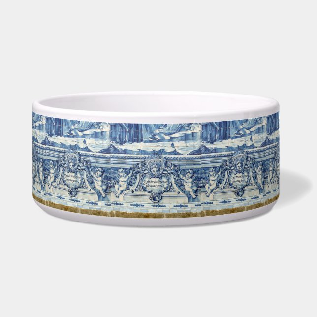 Portugiesische blau-weiße Wandfliesen mit Engeln Napf (Vorderseite)