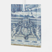 Portugiesische blau-weiße Wandfliesen mit Engeln Ornament Aus Glas (Vorderseite links)