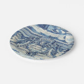 Portugiesische blau-weiße Wandfliesen mit Engeln Pappteller (Schrägansicht)