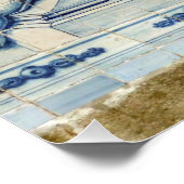 Portugiesische blau-weiße Wandfliesen mit Engeln Poster (Ecke)