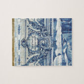 Portugiesische blau-weiße Wandfliesen mit Engeln Puzzle (Horizontal)