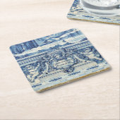 Portugiesische blau-weiße Wandfliesen mit Engeln Rechteckiger Pappuntersetzer (angewinkelt)