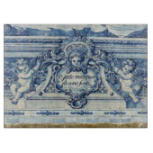 Portugiesische blau-weiße Wandfliesen mit Engeln Schneidebrett (Vorderseite)