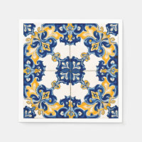 Portugiesische Blaue Azulejo-Papierservietten