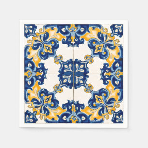 Portugiesische Blaue Azulejo-Papierservietten Serviette