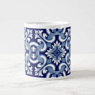 Portugiesische blaue Fliese Jumbo-Tasse
