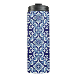 Portugiesische blaue Fliese Thermosbecher